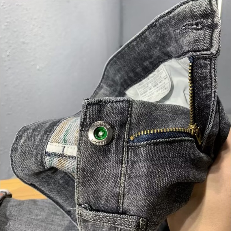 Quần Jean Dài Dáng Ôm Ống Thẳng Thiết Kế Đơn Giản Thời Trang Xuân Thu Cao Cấp Cho Nam