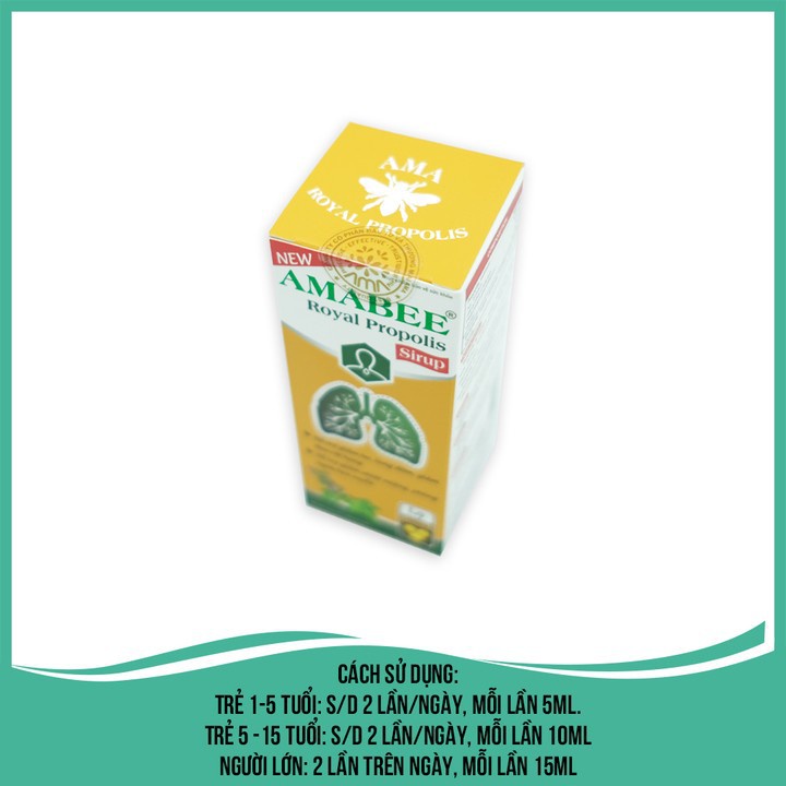 Siro Ho Keo ong  Amabee Royal Propolis - Giúp Giảm Ho, Long Đờm , giảm đau rát họng  ho giai dẳng lâu ngày ,khàn tiếng.
