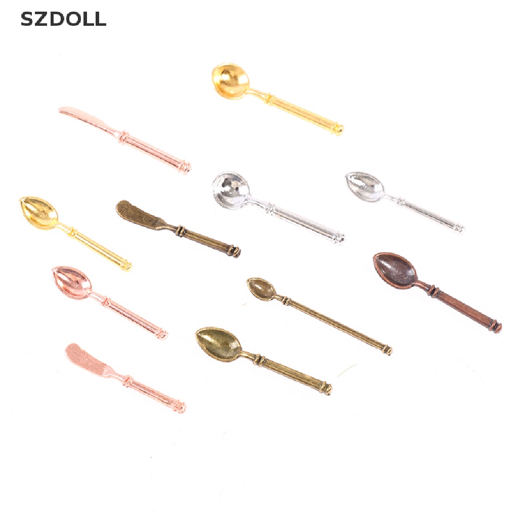 Bộ 9 mô hình dụng cụ ăn phong cách vintage trang trí nhà búp bê cho trẻ em vui chơi