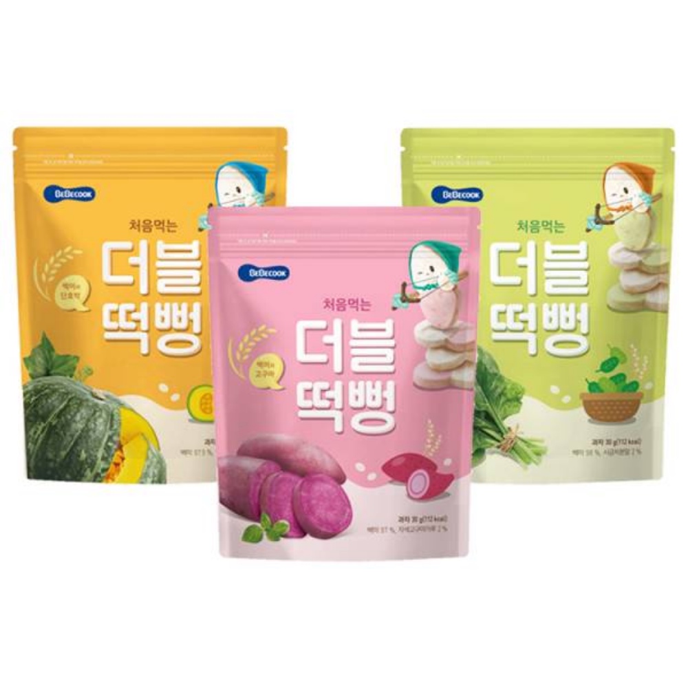 [haobaby.vn] Bánh Gạo Organic Ăn Dặm Nội Địa Hàn BEBECOOK Double Colour Rice Các Vị Rau Củ Giàu Dinh Dưỡng