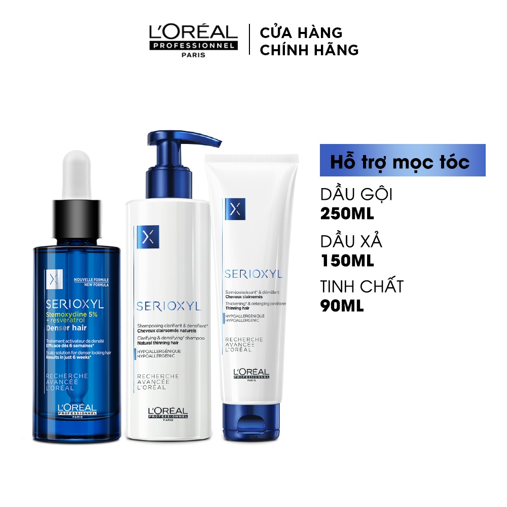 [Mã COSPPD05 giảm 10% đơn 400K] Combo 3 bước kích thích mọc 1000 sợi tóc chỉ trong 6 tuần L'Oréal Professionnel