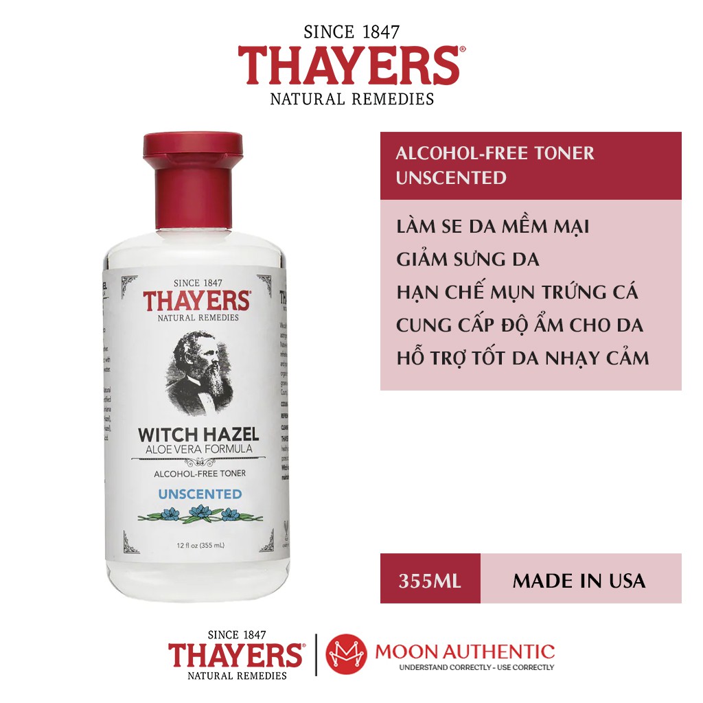 Nước Hoa Hồng Không Cồn Thayers Unscented 355ml - Mỹ