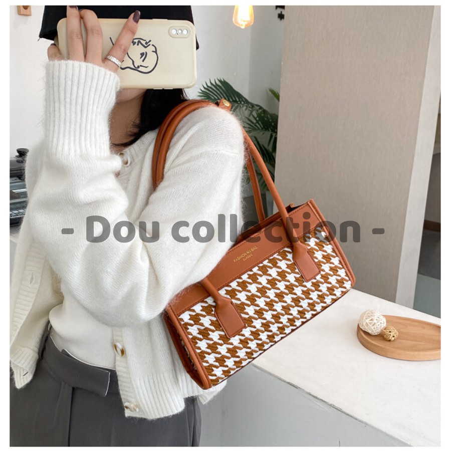 [NowShip2h] Túi Xách Kẹp Nách (Túi Đeo Vai) Thời Trang Thu Đông Họa Tiết HOUNDSTOOTH Sành Điệu - Mã XT030