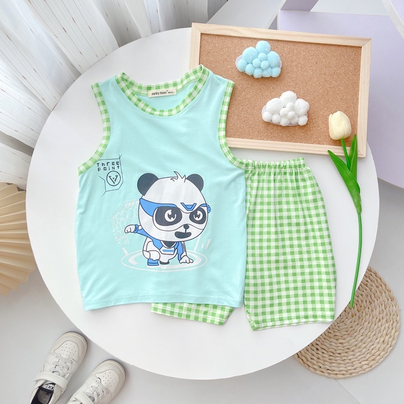 Bộ ba lỗ sọc co giãn mềm mịn mát cho bé từ 5-30 kg