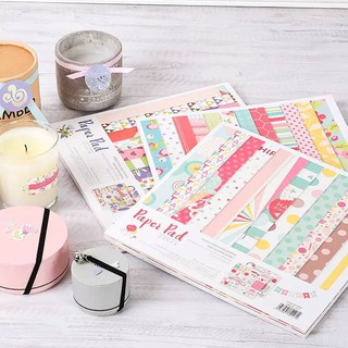 Kit Trang Trí Scrapbook (Giấy Họa Tiết + Set Stickers) Paper pad - Giấy họa tiết trang trí đồ handmade scrapbook