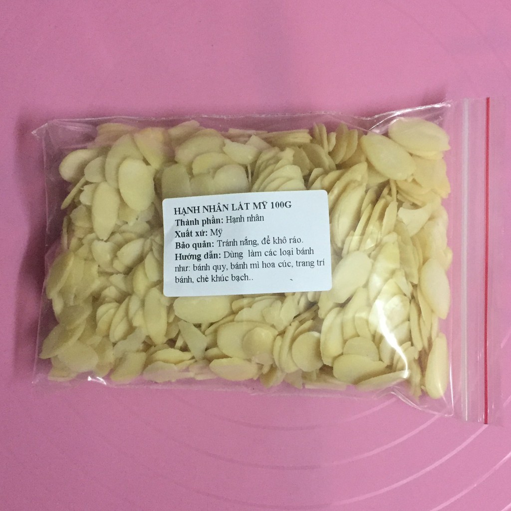 Hạnh nhân lát Mỹ 100g( ảnh thật)