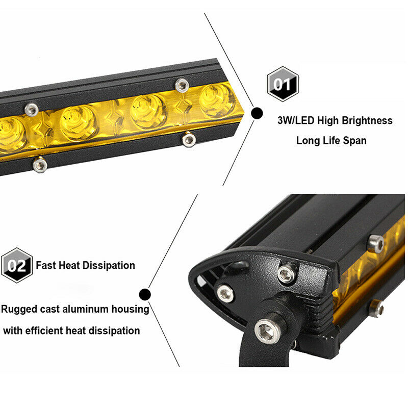 Thanh Đèn Led Ánh Sáng Vàng Cho Xe Suv Atv