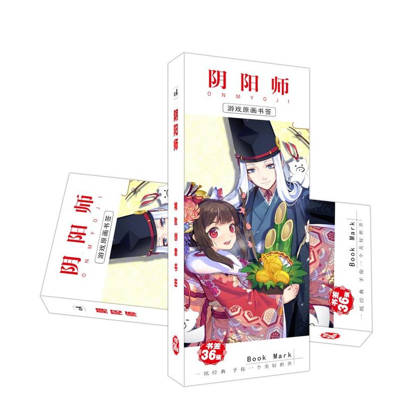 Bookmark âm dương sư hộp ảnh tập ảnh đánh dấu sách kẹp sách tiện lợi 36 tấm anime chibi quà tặng độc đáo