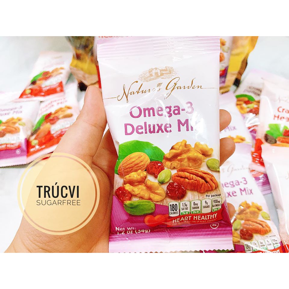 Hạt Trail Mix Nature's Garden ( Hạt và trái cây sấy ) không tẩm đường