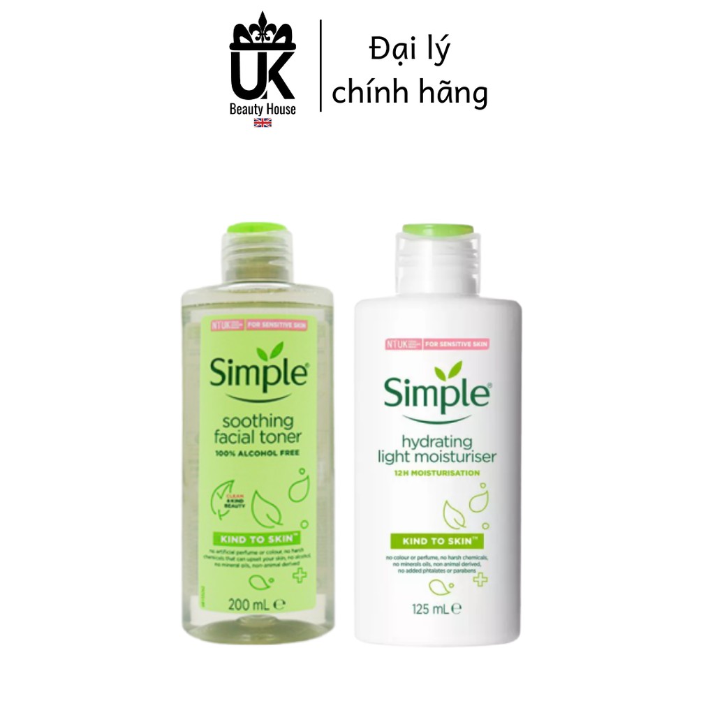 COMBO CÂN BẰNG, DƯỠNG ẨM SÂU SIMPLE (TONER 200ML + KEM DƯỠNG 125ML)