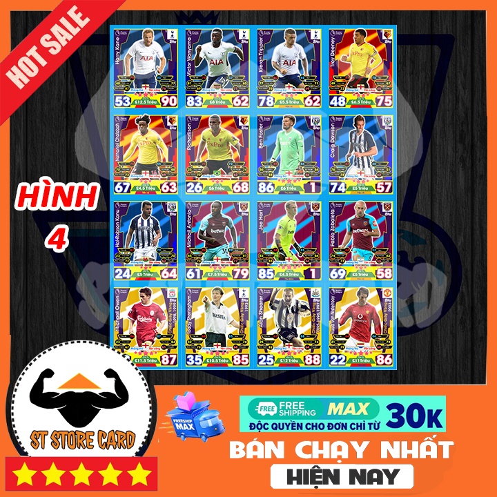Thẻ cầu thủ Ngoại hạng Anh 2017/18 size Poca Match Attax thẻ in custom ST STORE CARD trên