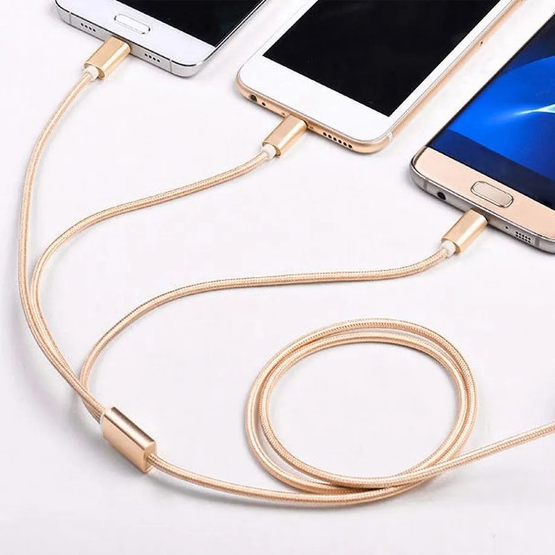 Dây cáp sạc ĐT đa năng 3 trong 1 dài 1m đa chức năng ,Micro USB,Type-C-Hàng PKCB