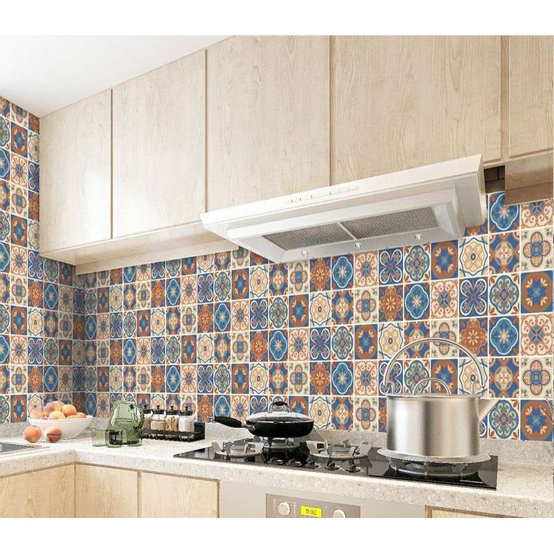 1 mét decal tráng nhôm ô gạch bông vinatge khổ 60cm keo sẵn