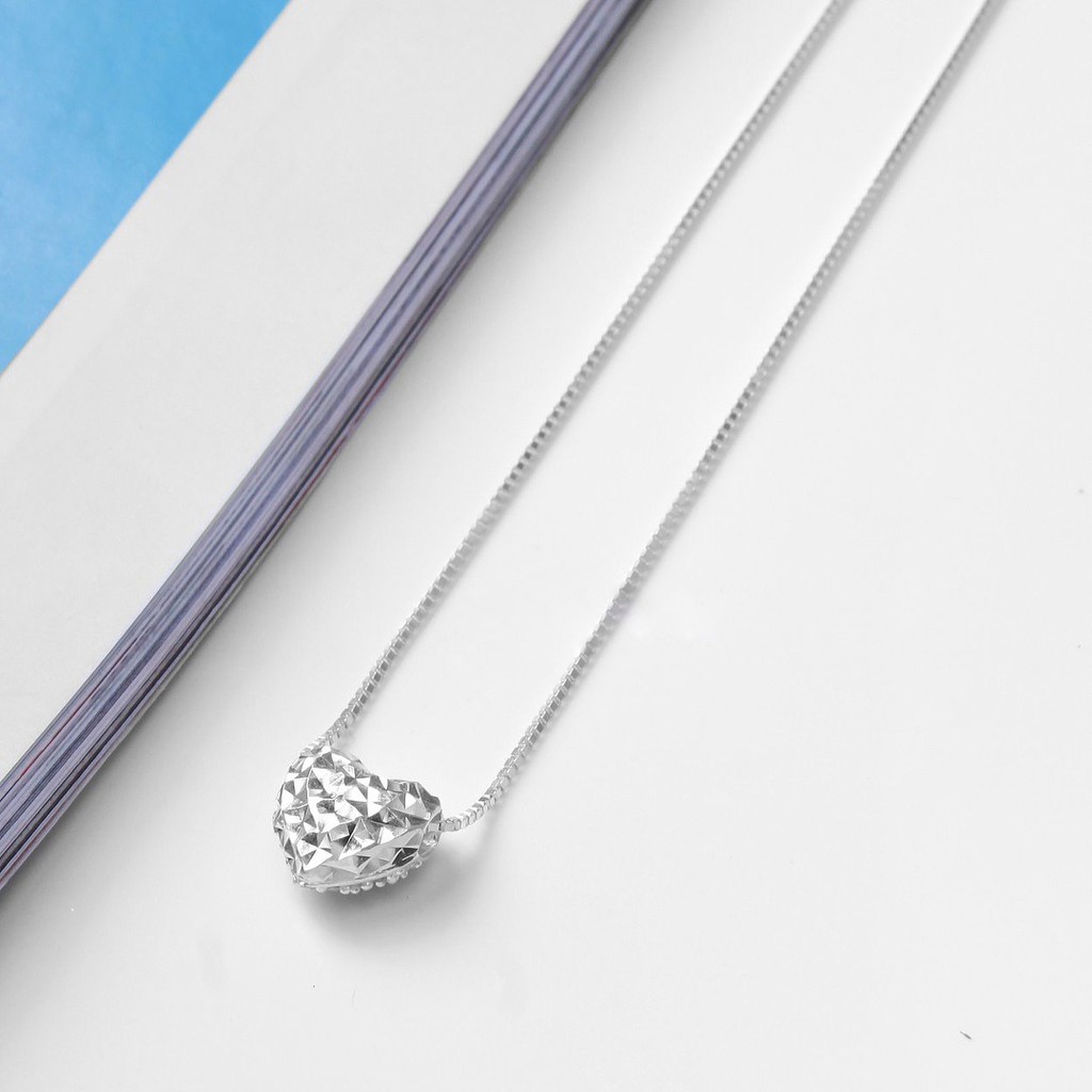 Dây chuyền trái tim bạc ý 925 DaLiA Jewelry vòng cổ hình trái tim nạm đá cao cấp ...