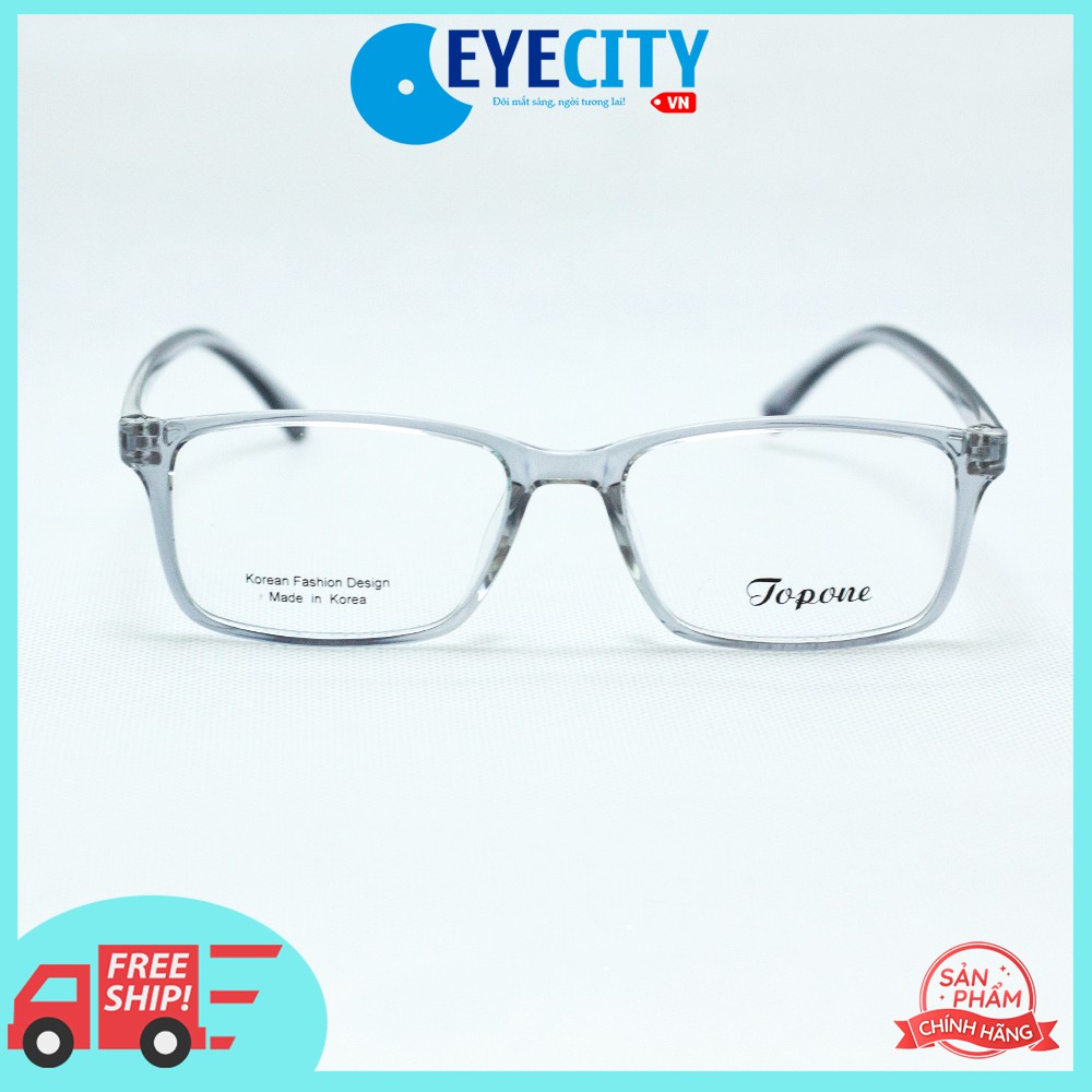 Gọng kính cận nhựa dẻo thời trang HÀN QUỐC TOPONE T1010 chống xước màu trắng xám - C4