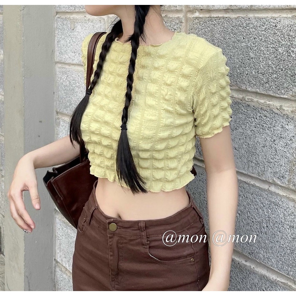áo croptop xốp to đẹp mềm mịn dưới 45kg
