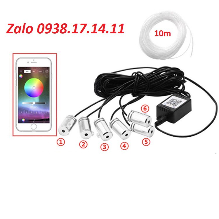 Led viền bên trong ô tô 360 độ led chỉ viền điều khiển chỉnh màu các các kiểu bằng app