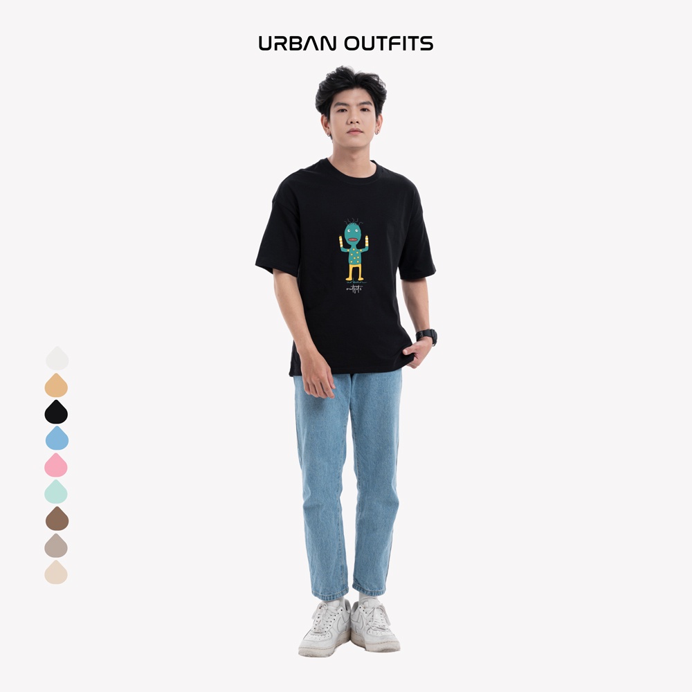 Áo Thun Tay Lỡ Form Rộng URBAN OUTFITS  ATO131 Local Brand (Hình Xanh Dương) ver 2.0 Chất Vải 100% Compact Cotton 250GSM