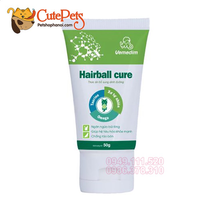 Gel dinh dưỡng tiêu búi lông Hairball Cure 40g cho mèo - CutePets