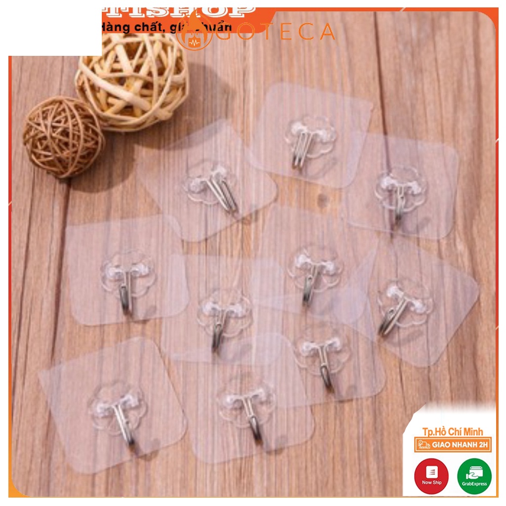 Combo 10 móc dán trong suốt ,  3D siêu chắc