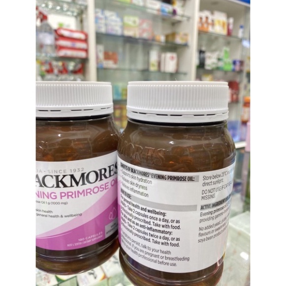 Viên uống Tinh Dầu Hoa Anh Thảo BLACKMORE EVENING PRIMROSE OIL của ÚC, 190v, Date mới