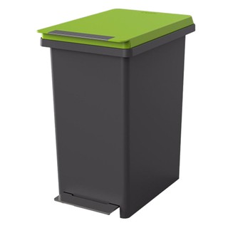 Thùng rác fitis ppl1-904 compact-x chân đạp inox thân đen, nắp xanh lá- 20l - 8000860900