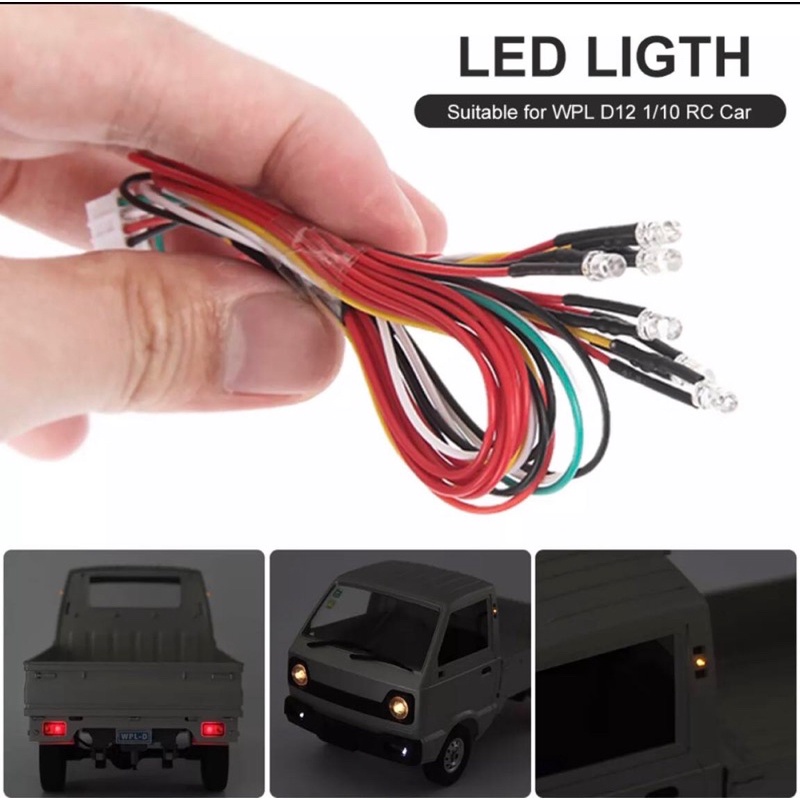 Bộ 6 chiếc đèn LED 3MM cho xe WPL D12,D42 1/10 Điều khiển từ xa
