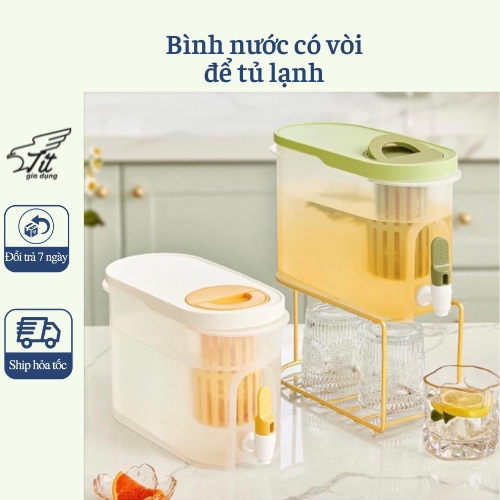 Bình nước 3.9l có vòi cao cấp dung tích lớn, bình đựng nước kèm lọc trà để tủ lạnh tiện dụng