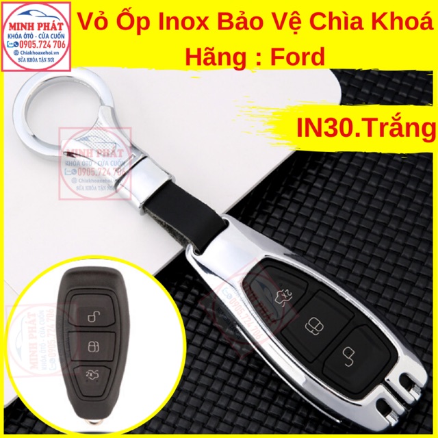 Vỏ Ốp Inox Bảo Vệ Chìa Khoá xe Ô Tô Ford Ecosport ,Focus ,Fiesta