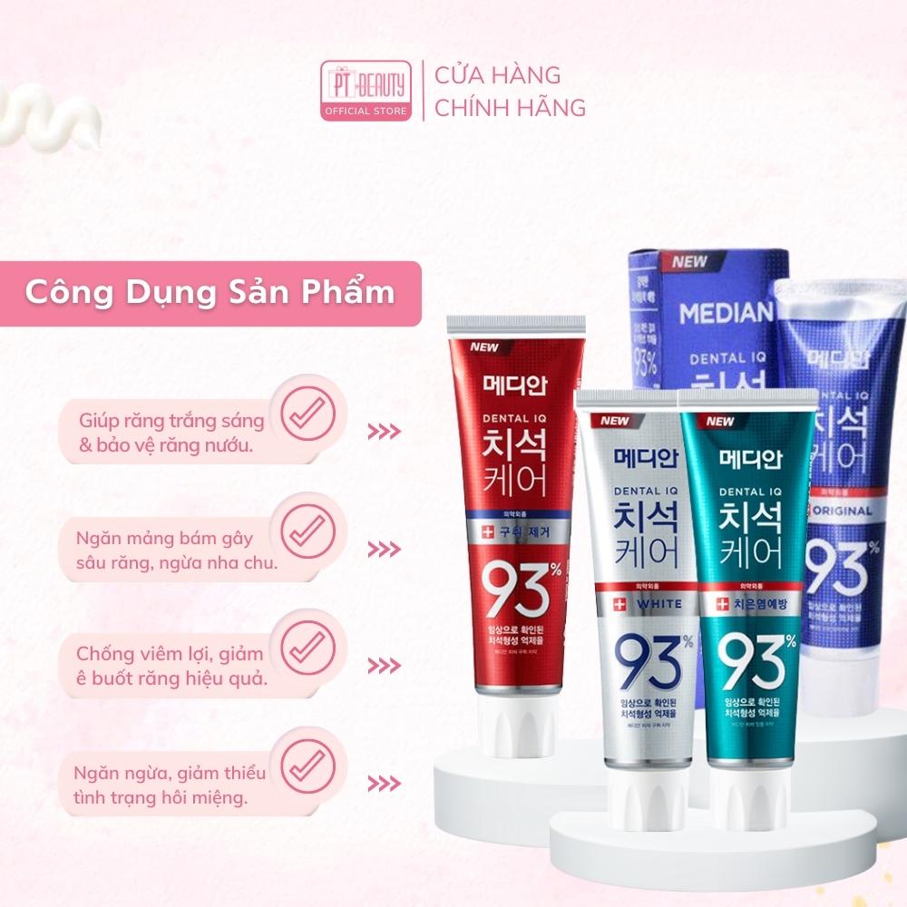 Kem đánh răng MEDIAN IQ 93% trắng răng Hàn Quốc tuýp 120g