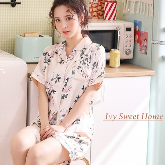 Đồ Mặc Nhà Cotton Lụa 100D❄ Pyjama nữ ngắn tay ❄ IVY332