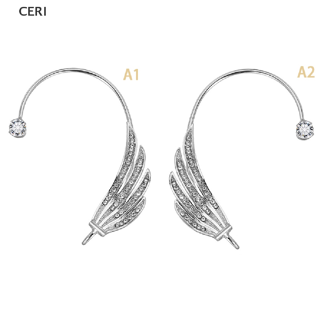 Khuyên Kẹp Vành Tai Kim Loại Mạ Vàng Đính Đá Lấp Lánh Thanh Lịch Cho Nữ