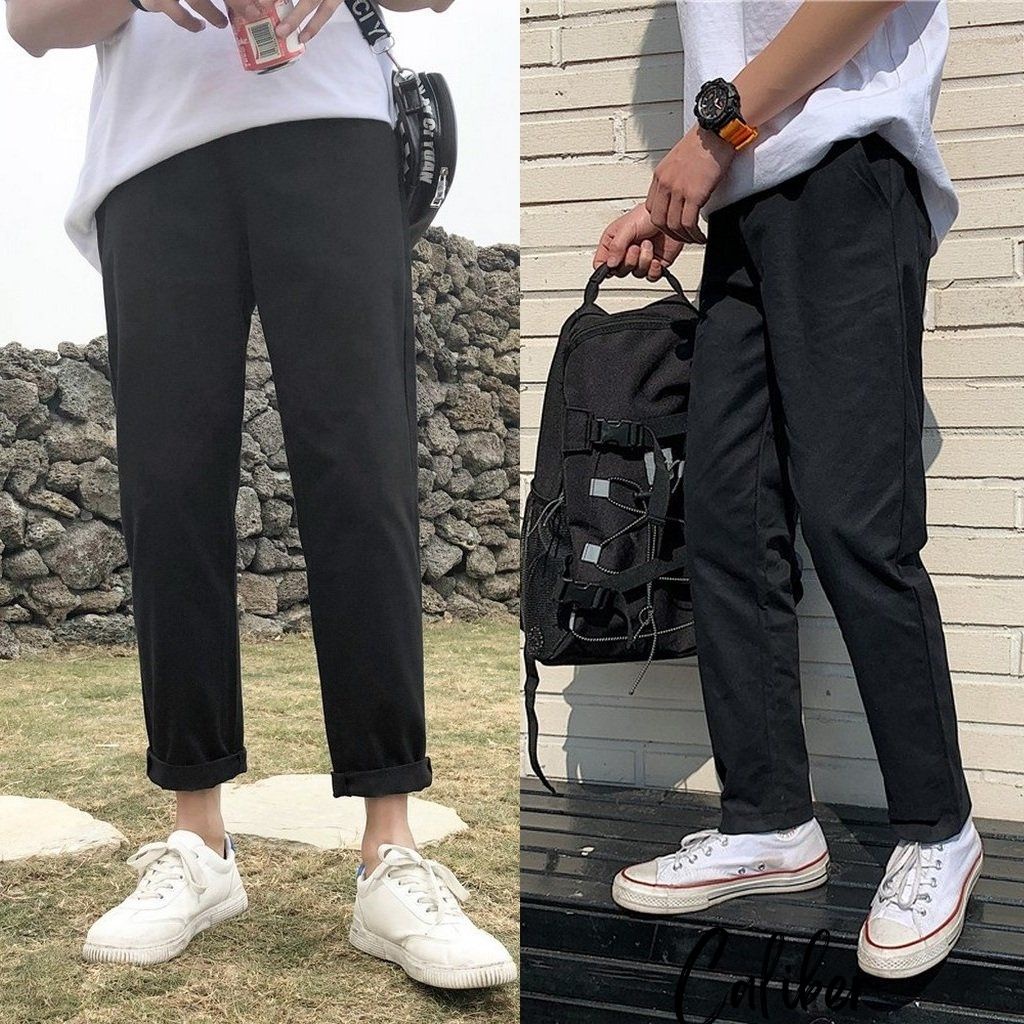 Quần Baggy Kaki Nam CALIBER hàn quốc Ống Suông Unisex - Kiểu quần nam kaki  CQD05