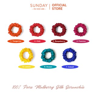 Buộc Tóc Lụa Mulberry 100% Size M Sắc Màu Mùa Hè Cao Cấp Ngăn Ngừa Xơ Rối Tóc | Mulberry Silk Hair Scrunchie M Size