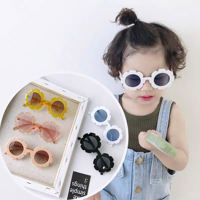 Kính mát thời trang chống tia UV hình bông hoa thời trang cho bé gái