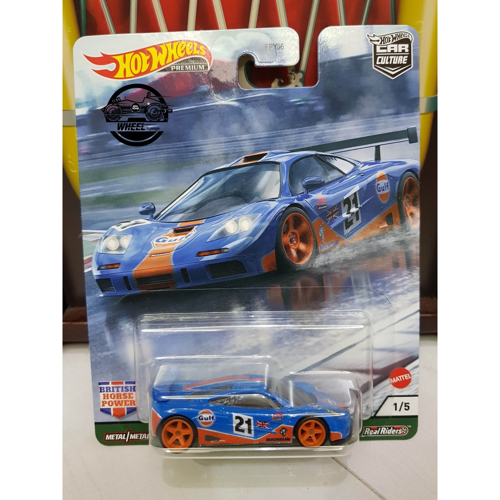 Xe mô hình đồ chơi bánh cao su Hotwheels 1:64 PREMIUM - CAR CULTURE - McLaren F1 GTR