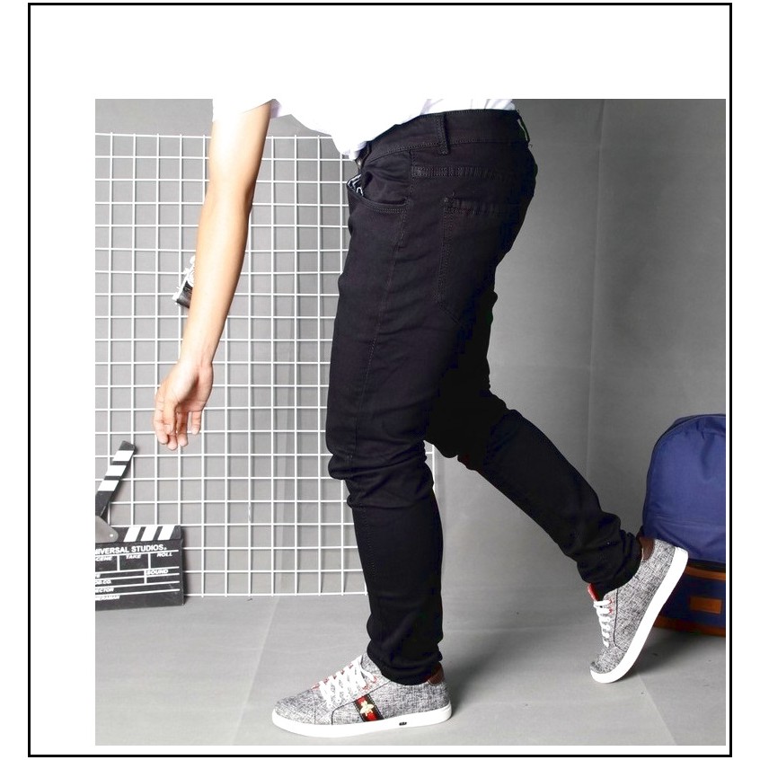 quần jean nam ĐEN TRƠN chất jean giãn tốt ĐT2-MS00/1