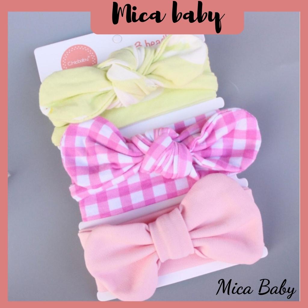 Combos 3 băng đô theo bộ sưu tập màu đáng yêu cho bé Mica baby BD29