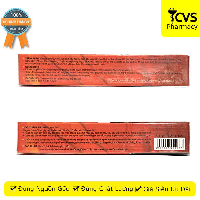 Viên vai gáy Thái Dương - Hỗ trợ giảm đau mỏi, tê dại các chi - Hộp 12 &amp; 30 viên - CVS Pharmacy