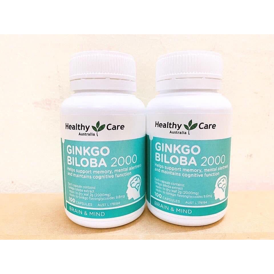 Viên uống bổ não Úc - Healthy Care Ginkgo Biloba 100 viên