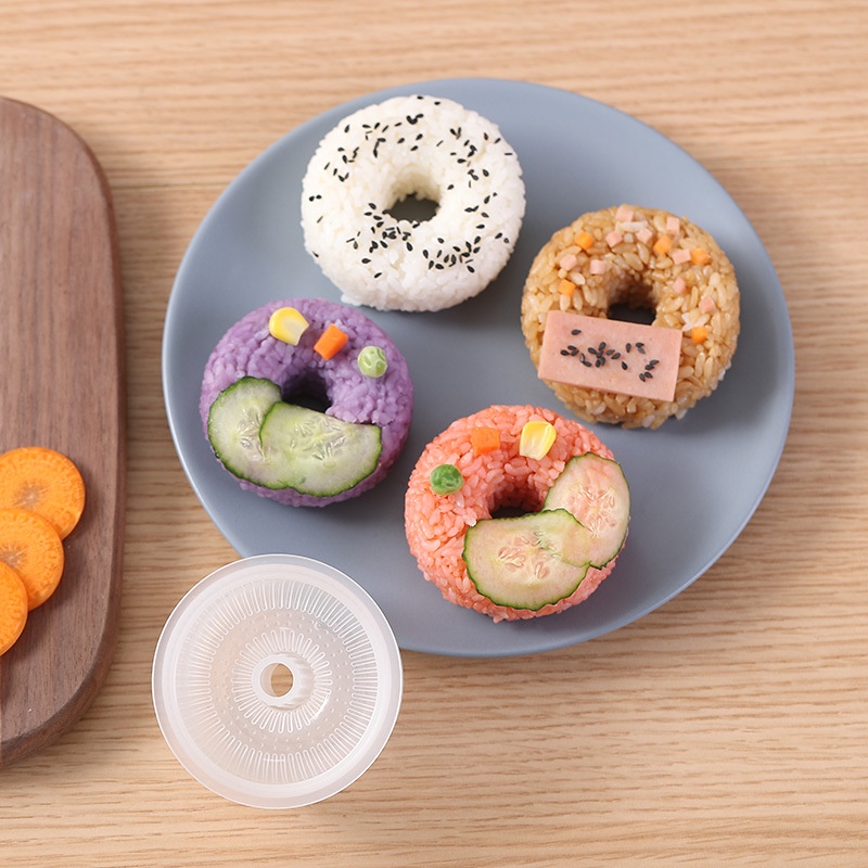 Khuôn Làm Cơm Nắm Sushi Hình Bánh Donut/Tam Giác/Tam Giác Kiểu Nhật Bản Diy
