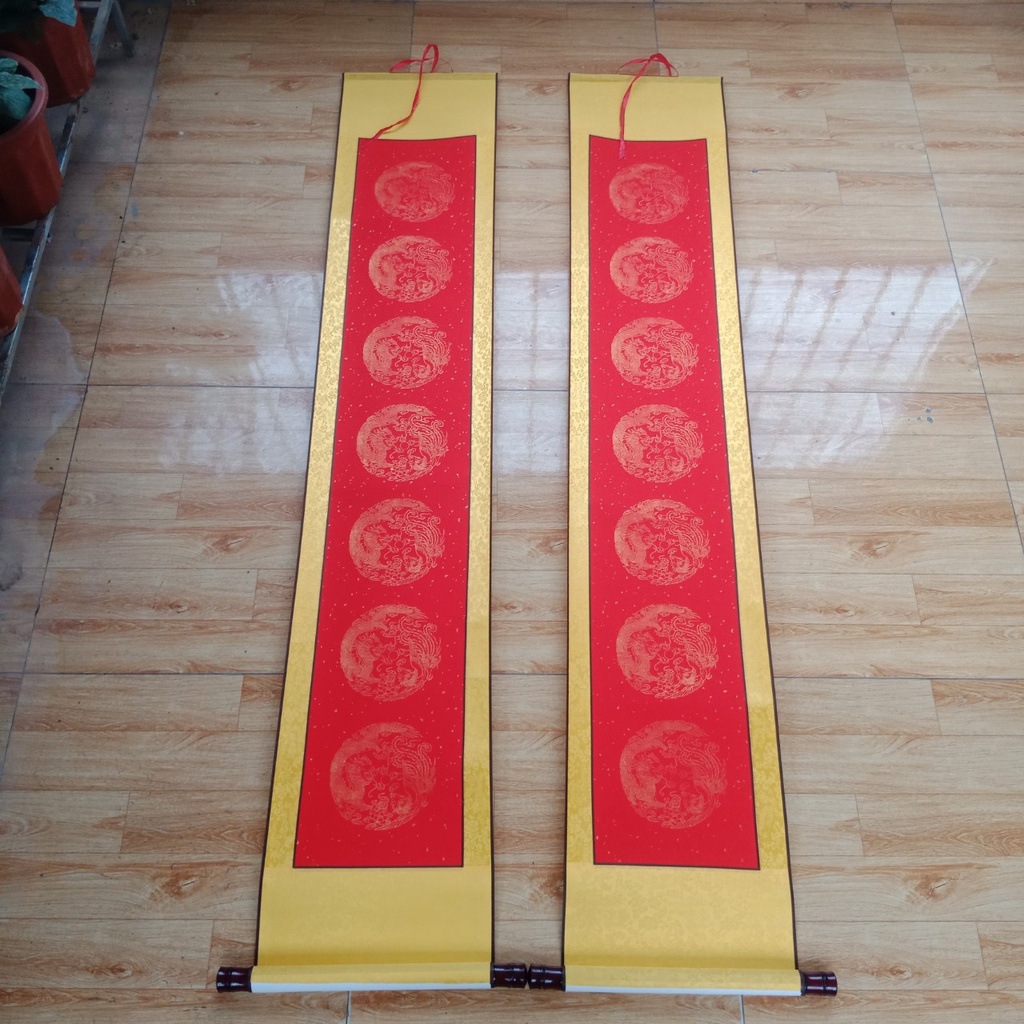 Câu đối thư pháp 7 chữ 30x165cm