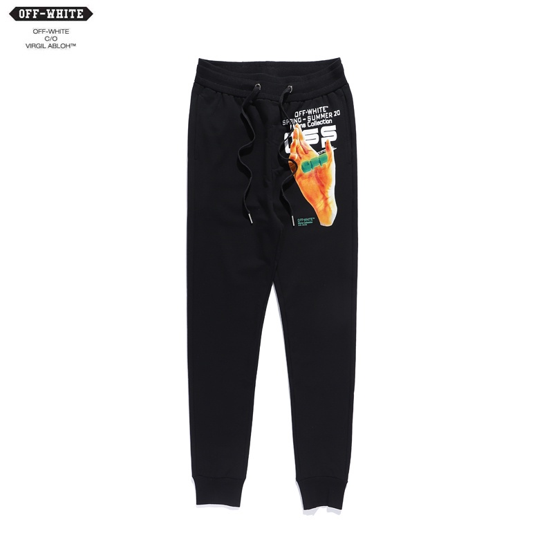 Quần thể thao cotton lưng thun in họa tiết OFF cổ điển 3D thời trang cho nam và nữ