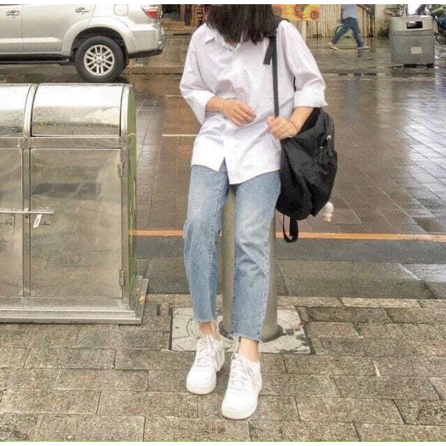 ÁO SƠ MI TRƠN FOMR RỘNG
