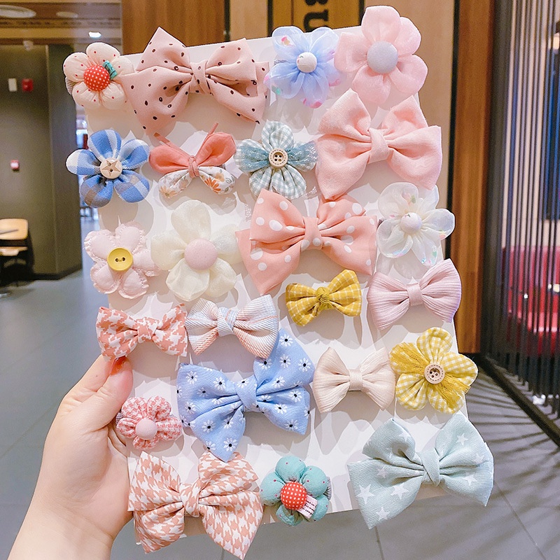 Set 8 Kẹp Tóc Hình Hoa Xinh Xắn Dành Cho Bé Gái