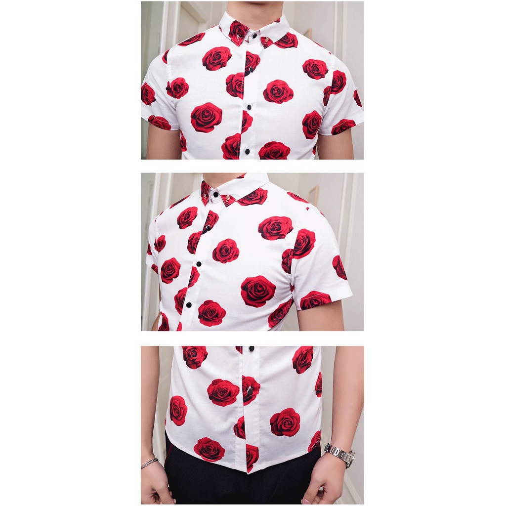 Áo sơ mi nam hoa hồng lịch lãm - SM84 | BigBuy360 - bigbuy360.vn