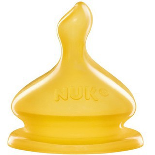 Bộ 2 núm ti NUK cao su silicone đủ cỡ cho bình cổ rộng