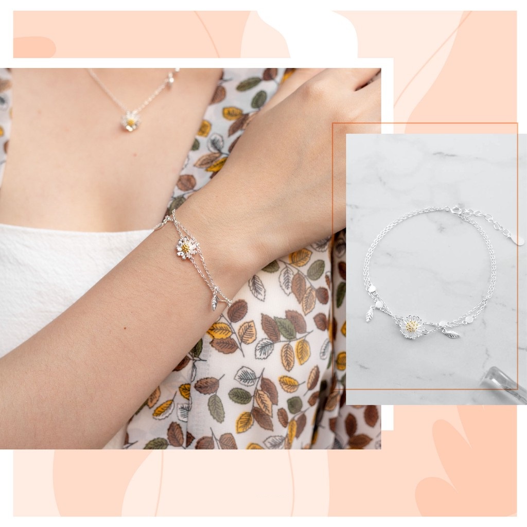 Lắc tay bạc nữ, vòng tay bạc ta s925 cao cấp sáng bóng, cam kết không đen - Mã TSJL07