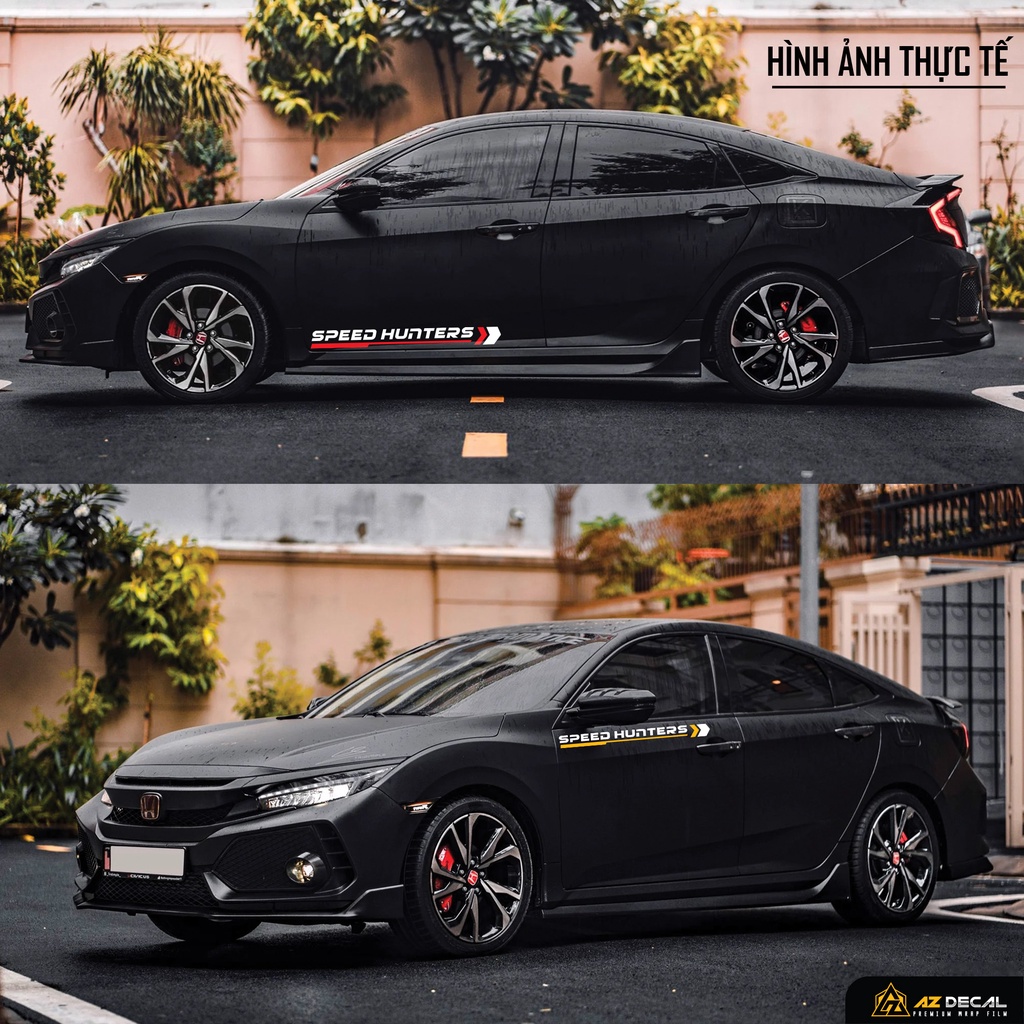 Tem Dán Xe Ô Tô Speed Hunters | DVTOT-04 | Tem Dán Sườn Xe Hơi, Kính Lái, Cản Sau Capo Oto