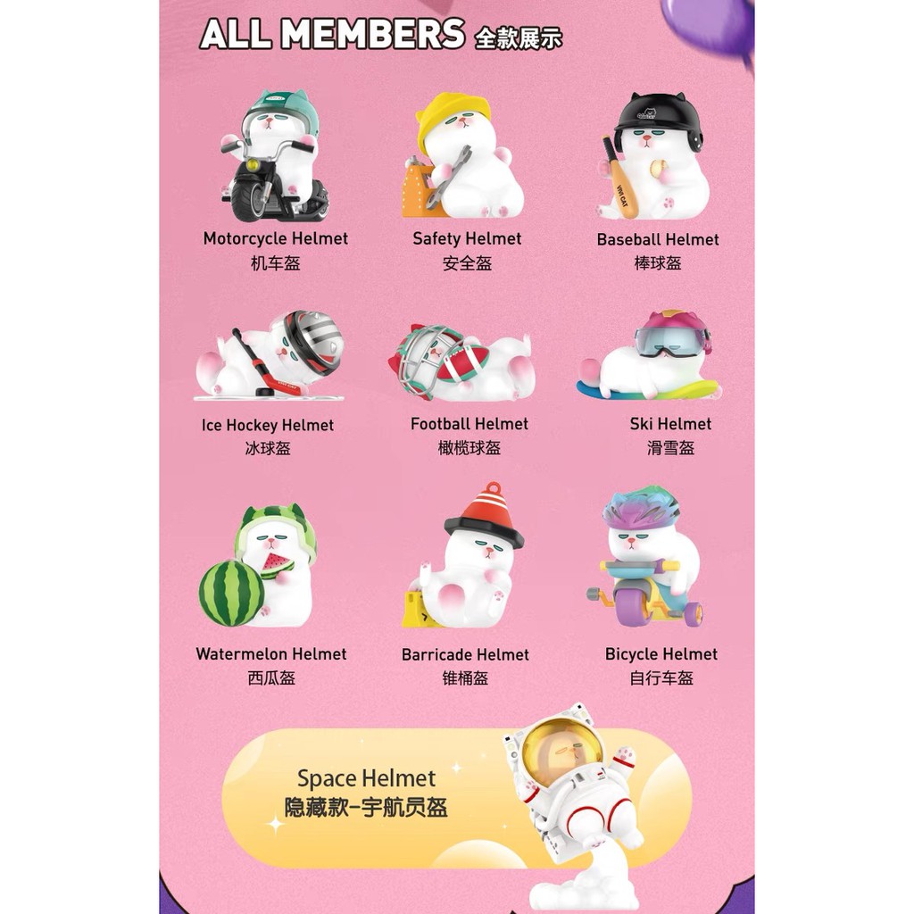 Búp Bê Popmart Đội Mũ Bảo Hiểm Dễ Thương Có Sẵn)